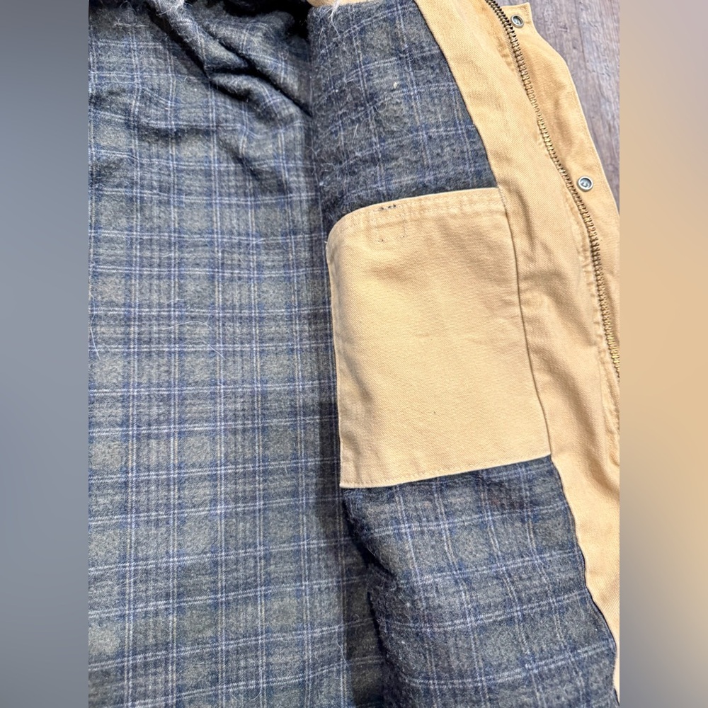Vintage Carhartt C52 Blanket Lined Tan Canvas Chore Work Jacket Coat | 4XL Tall - Picture 6 of 7